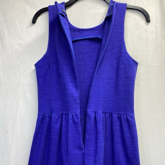 Madewell Sleeveless Fit & Flared Dress Women XS Blue Side Pockets Back Zip Used - Picture 9 of 16